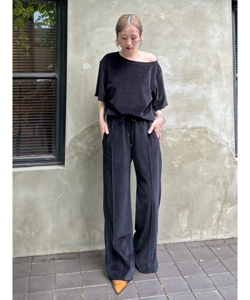 WEB限定カラーあり】【セットアップ対応】アシンメトリーベロア