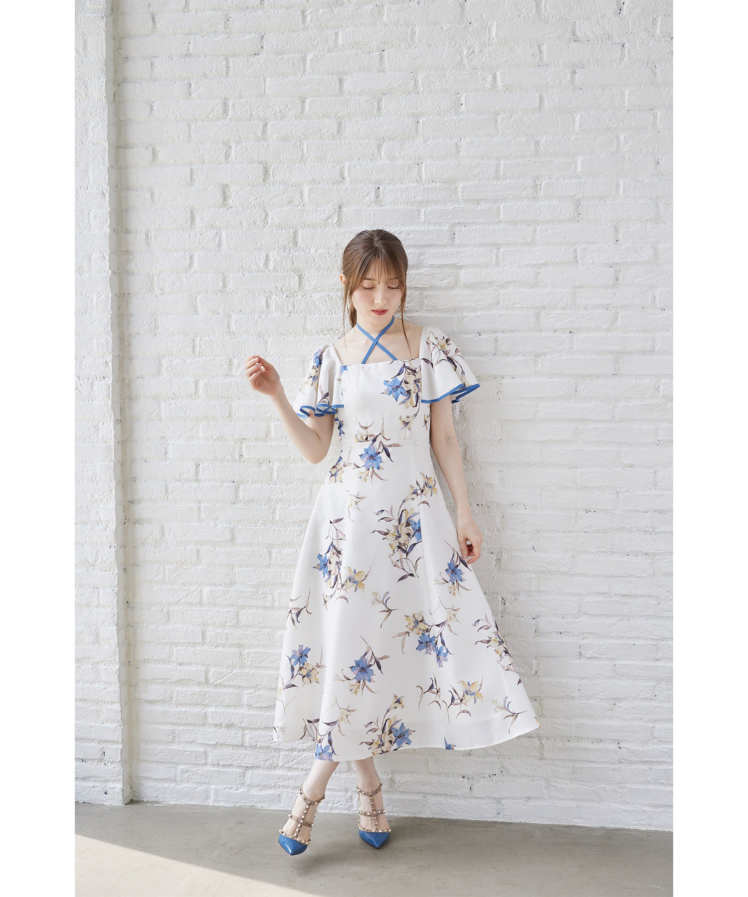 トッコクローゼット tocco closet リリープリントフレアスリーブ