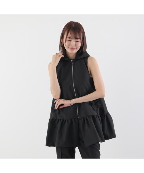 SONO フリルZIPフーディベスト ブラック！ sono | Spendard.com