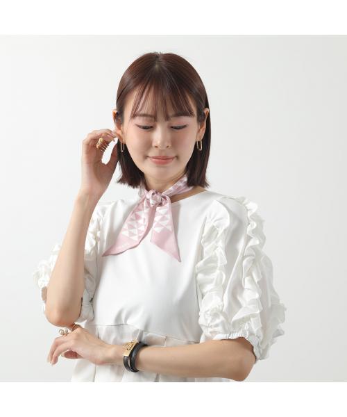 プラダ PRADA 1FF008ツイル シルク スカーフ ピンク ブラック 360514705_1.jpg