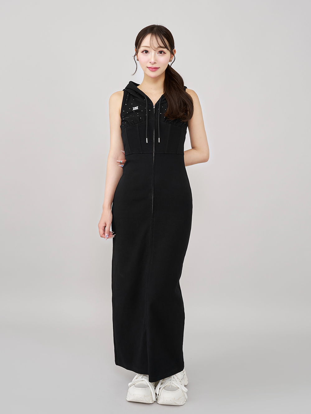 ダーリッチ　シャイニースウェットロングワンピース　BLACK フリー シャイニースウェットロングワンピース – Darich (ダーリッチ)