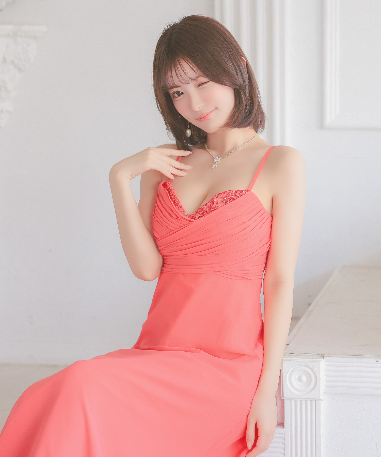 【 CIDER 】 ハートカット レース チューブドレス ティカ Tika キャバドレス キャミソール ハートカットレース