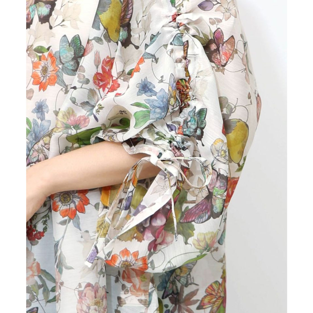 iS ScoLar 552273：ミックスフルーツ柄シアーチュニック 552273：ミックスフルーツ柄シアーチュニックの通販-ScoLar
