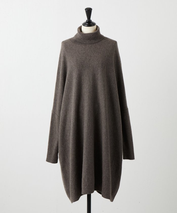 BEARDSLEY ビッグロングタートルネックニット　グレー　ビアズリー 長袖 BEARDSLEY ビッグロングタートルネックニットグレービアズリー 長袖