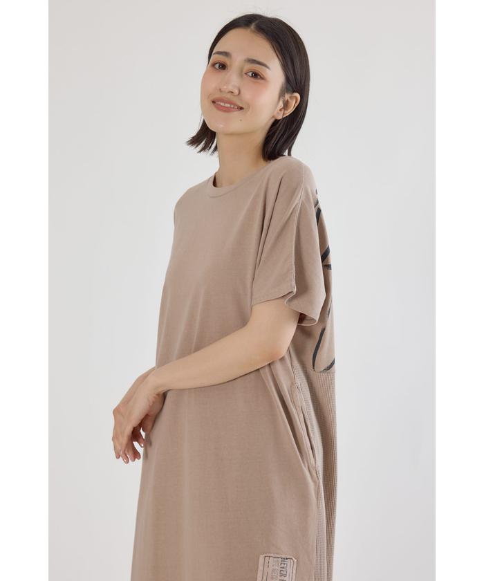 2way ワッフルコンビカットロングワンピース(508419026