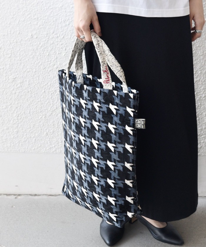予約》【SHIPS any別注】BINDU: ジャカード 千鳥 トート バッグ