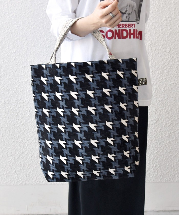 予約》【SHIPS any別注】BINDU: ジャカード 千鳥 トート バッグ