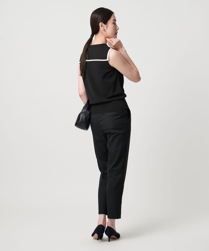 ユナイテッドアローズ　ブラック ノースリーブニット UNITED ARROWS（ユナイテッドアローズ）の「クロシェ風 エン