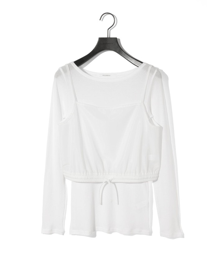 ミディウミソリッド　トップス　ホワイト MIDIUMISOLID for Ladies スウェットショートプルオーバー