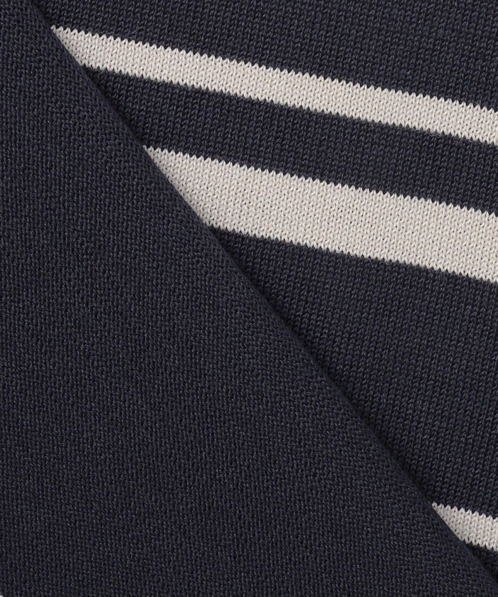未使用 未着 ジェイプレス J.PRESS 【洗える】ワイドボーダー ニット セール】 【洗える】COTTON POLYESTER 襟付き ニット （ニット
