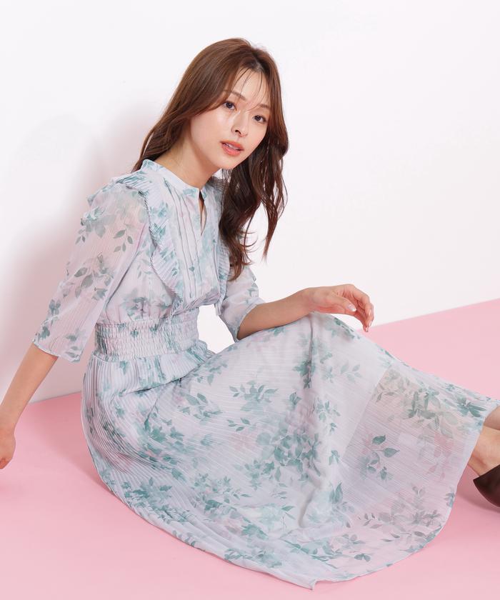 【超美品】Just Cavalli スネークプリント ワンピース モノクロームフラワープリント スキッパーカラーワンピース