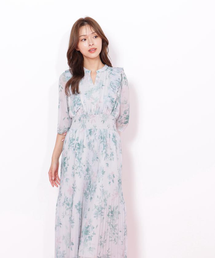 JILLSTUART 花柄シルクシフォンワンピース ぼかしフラワープリントワンピース(508422560) | ジル バイ ジル