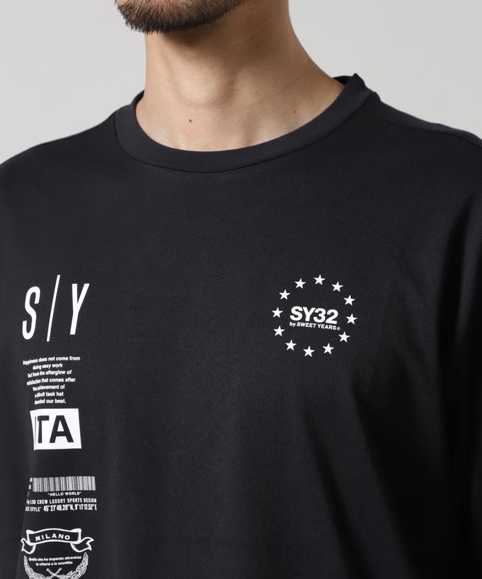 SWEET YEARS モノクロポロシャツ　総ロゴ　ロイヤルフラッシュ SY32 by SWEETYEARS／SYG MARIN LOGO POLO | ロイヤルフラッシュ