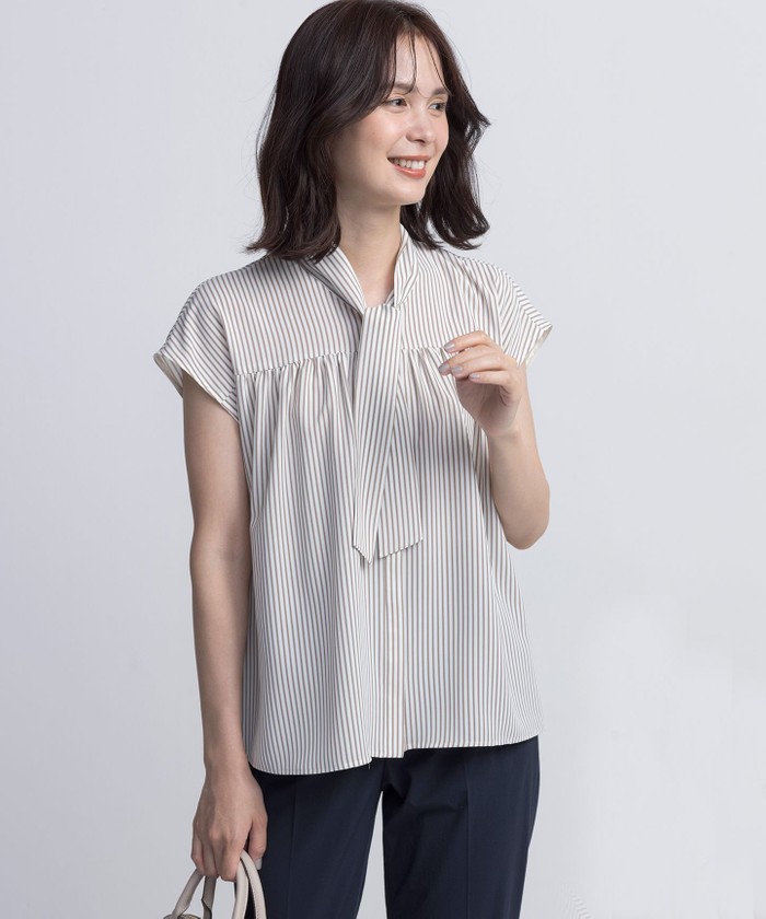kumikyoku（組曲） - 【美品•3XL】2way 組曲　ブラウス　ボウタイ　ギャザー袖　大きいサイズ 美品•3XL】2way 組曲 ブラウス ボウタイ ギャザー袖 大きい