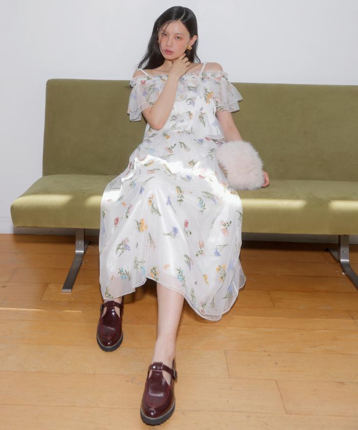 フランスアンティーク♡チュールボタニカル刺繍レースブラウス フランスアンティーク♡チュールボタニカル刺繍レースブラウス