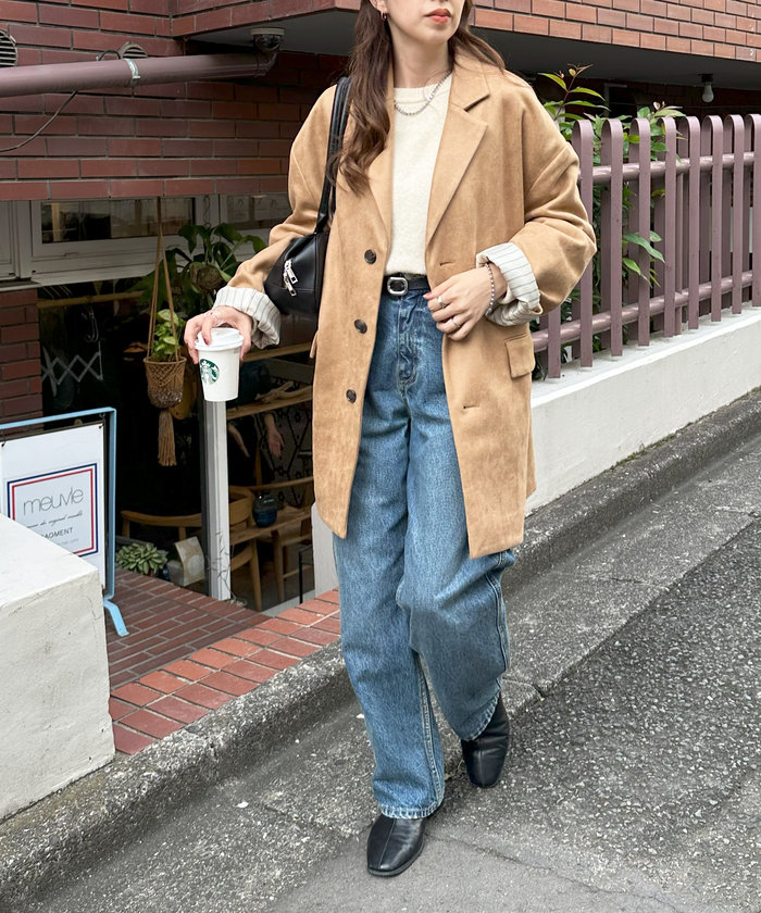 未使用Discoatトレンチコート discoat MIX糸ブークレミドル