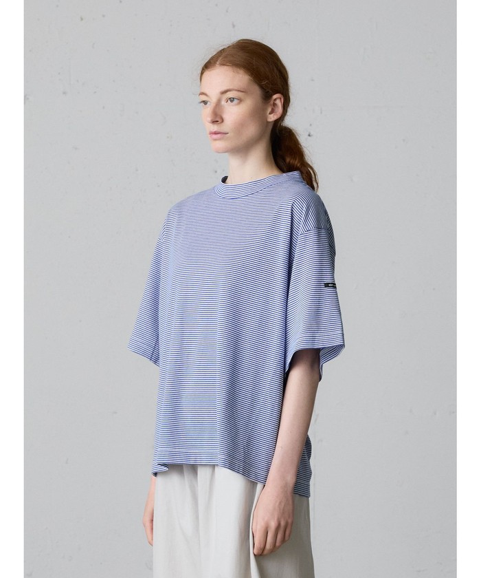 MidiUmi モックネックボーダーワイドTシャツ(508431208