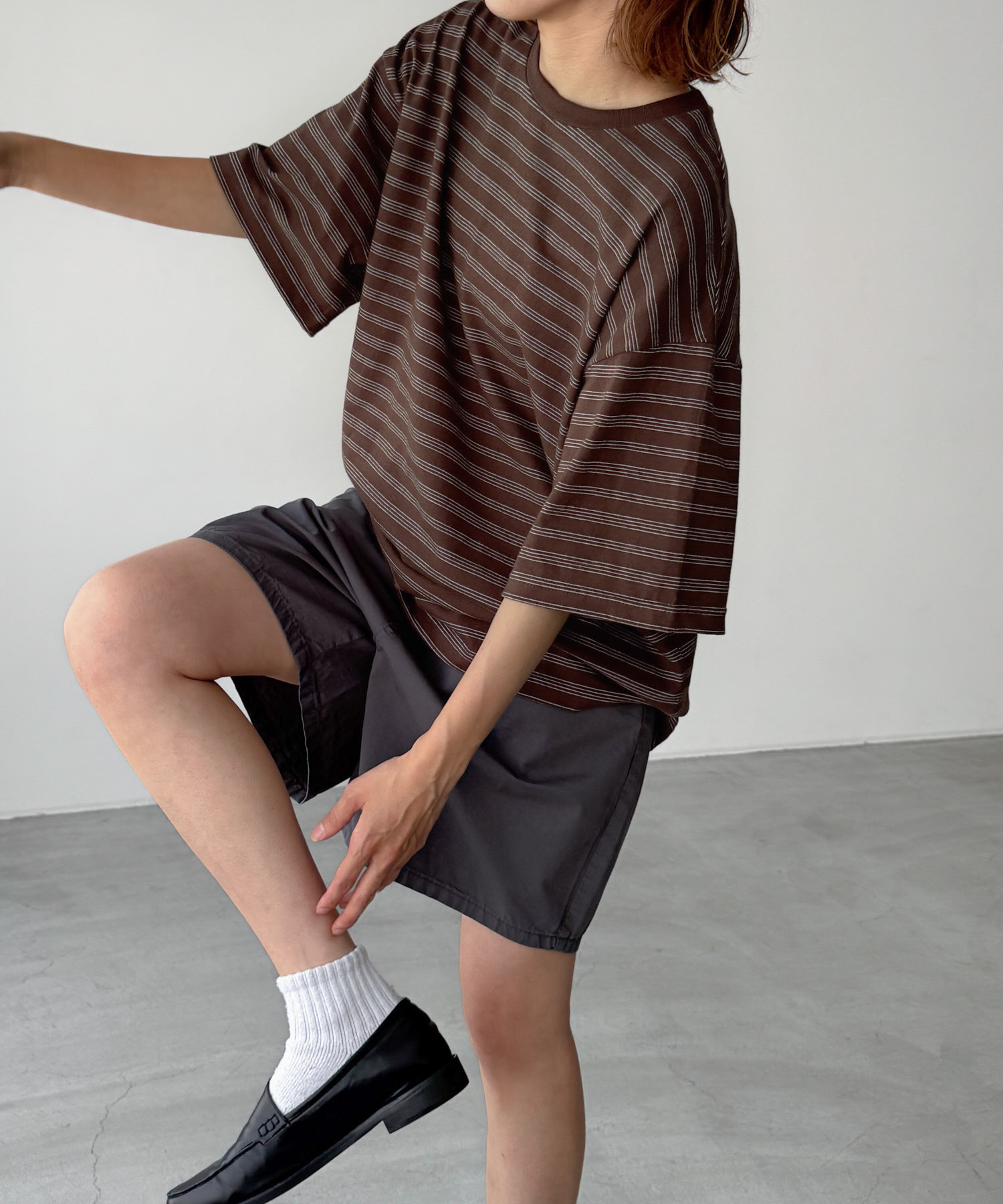 tシャツ choice_cnl　ナローボーダーオーバーTシャツ レディース メンズ CANAL JEAN（キャナルジーン）の「choice_cnl ナローボーダー