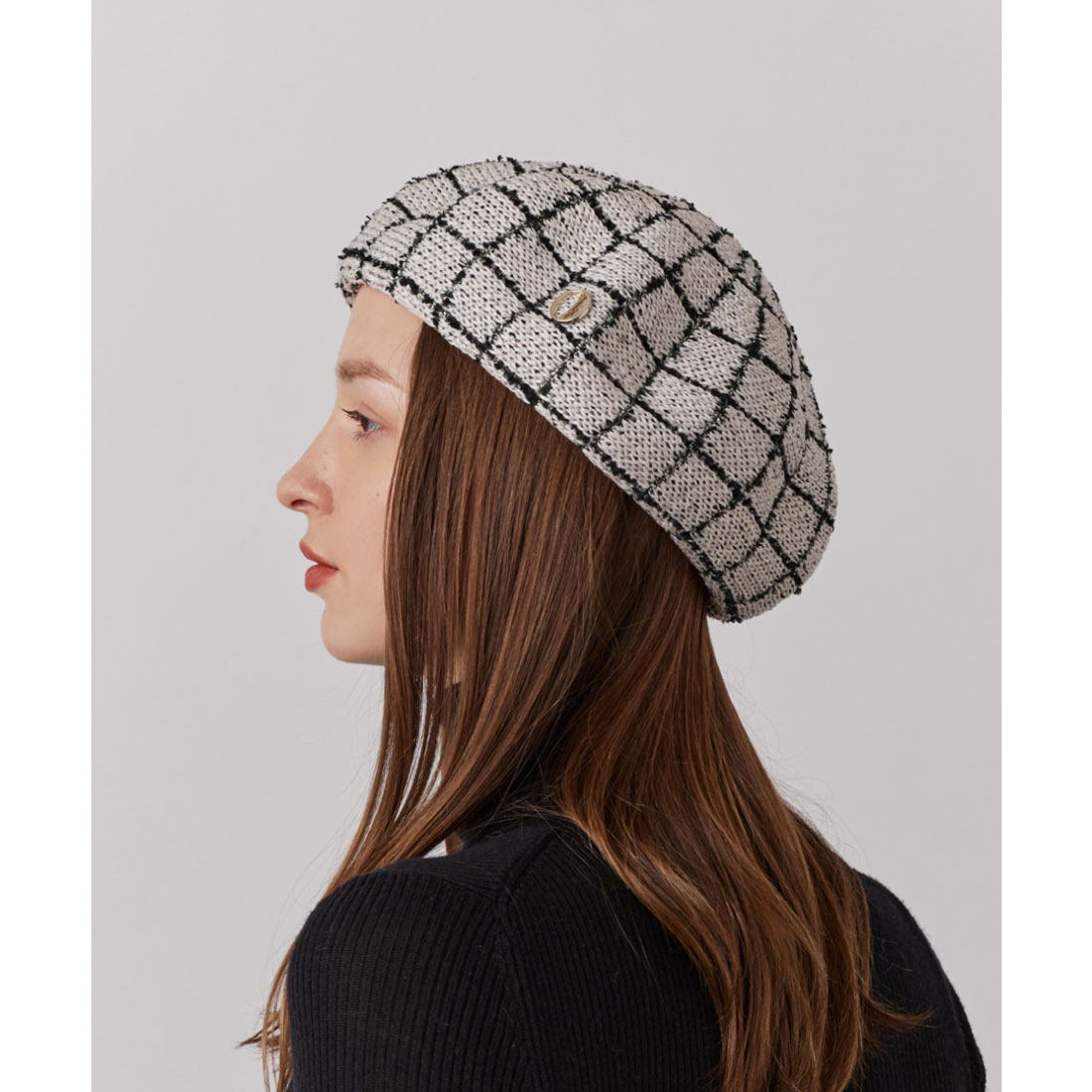 ［新品未使用］Chapeau d' O  Tweed Beret Chapeau d' O TM Tweedy Beret | 57.5cm(75) BLACK (01