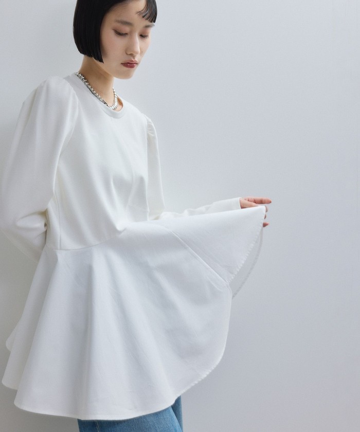 (新品)25SS アダムエロぺ　フリルぺプラムロングスリーブ　白　完売色　フリー 新品)25SS アダムエロぺ フリルぺプラムロングスリーブ 白 完売