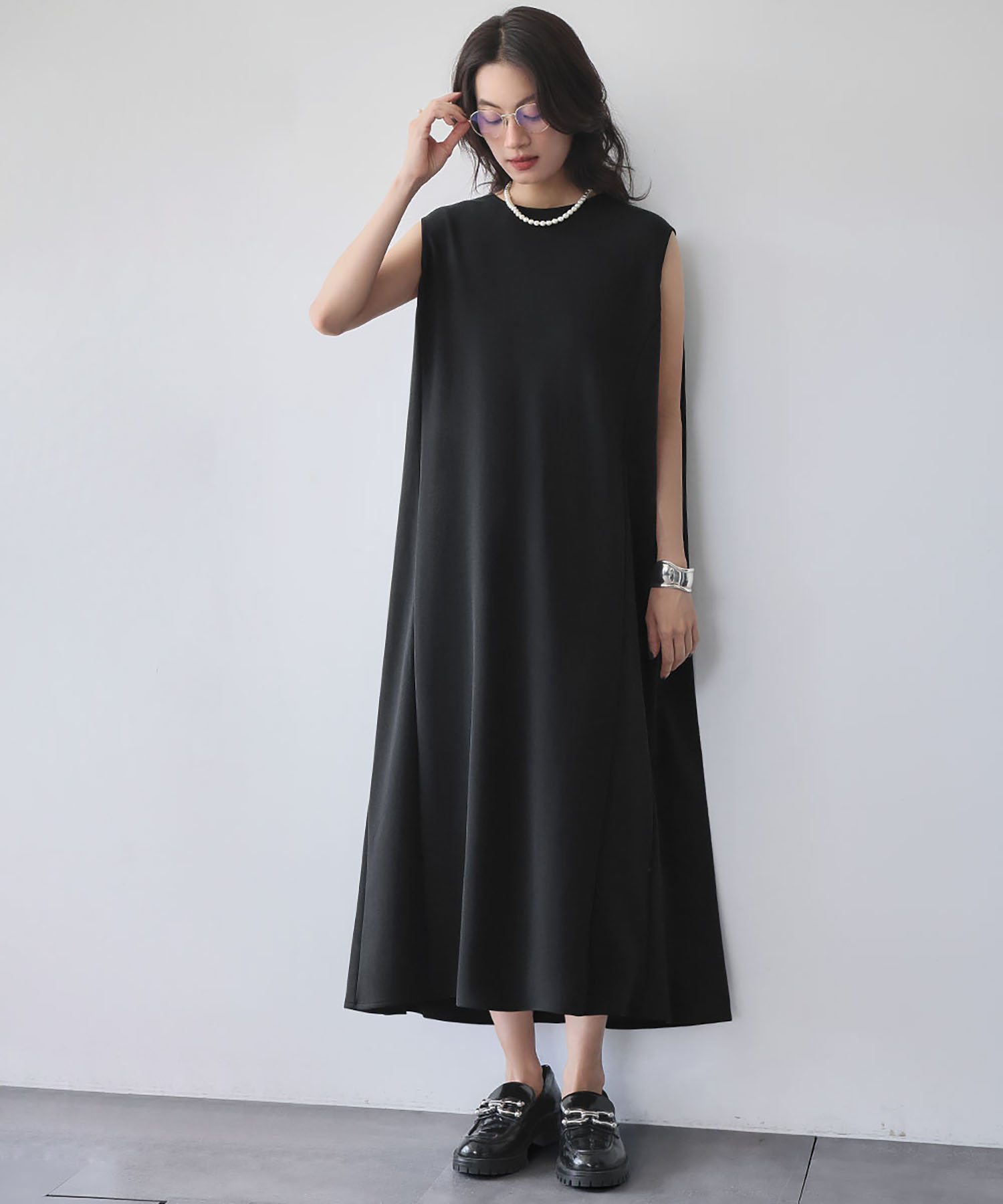 3.1 Phillip Lim ノースリーブロングワンピース ブラック エルフランク ELFRANK ダンボール ノースリーブ ロング