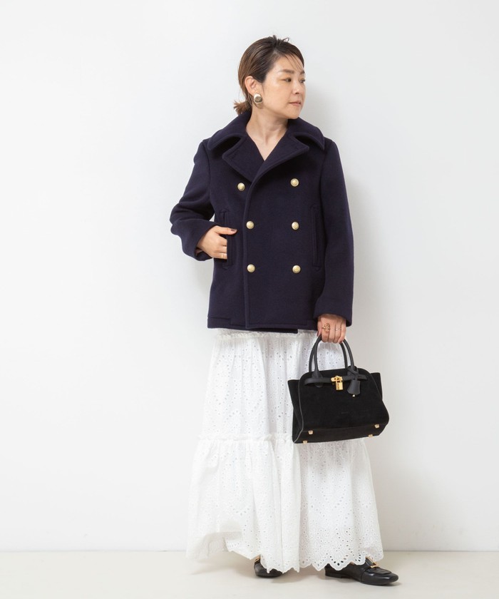 NOLLEY'S sophi　シャルムビーバーピーコート　タグ付未使用品 セール】 シャルムビーバーノーカラーロング コート （その他