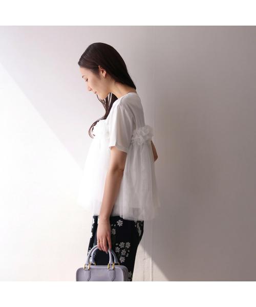 PICCIN ピッチン 半袖 Tシャツ ティンカープルオーバー 906370 レディース チュール カットソー クルーネック レイヤード カラー2色 セール】PICCIN 半袖 Tシャツ ティンカープルオーバー 906370
