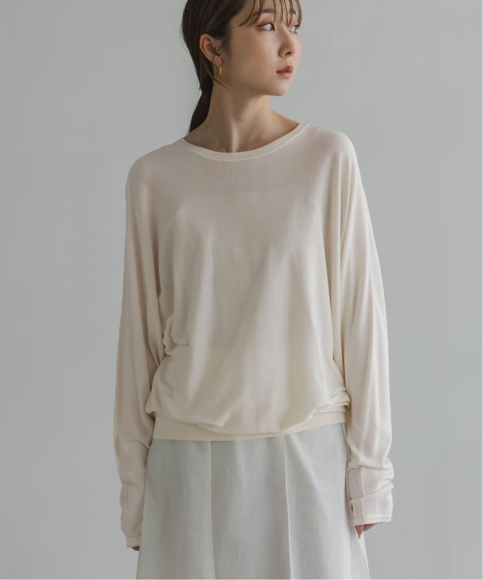 良品 24SS ELENI NOBLE エルニ ノーブル バックオープンニット 長袖 カットソー プルオーバー 24080240500010 ホワイト レディース 古着 中古 予約》ELENI/エルニ フロウゴールドボタンニット（ニット