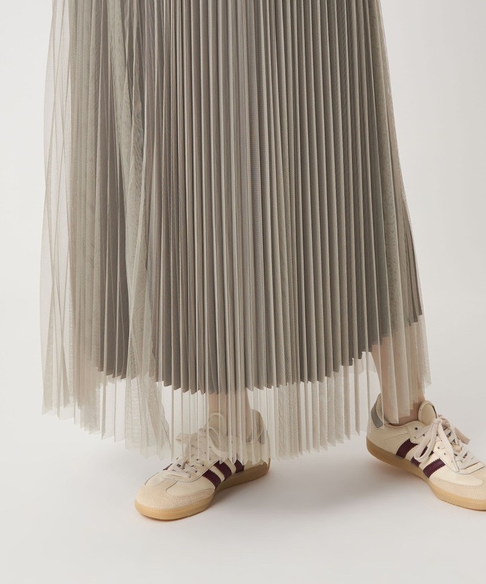 グリーンレーベルリラクシング　2WAY チュール プリーツ スカートSHORT セール】［size SHORT/TALLあり］2WAY チュール プリーツ