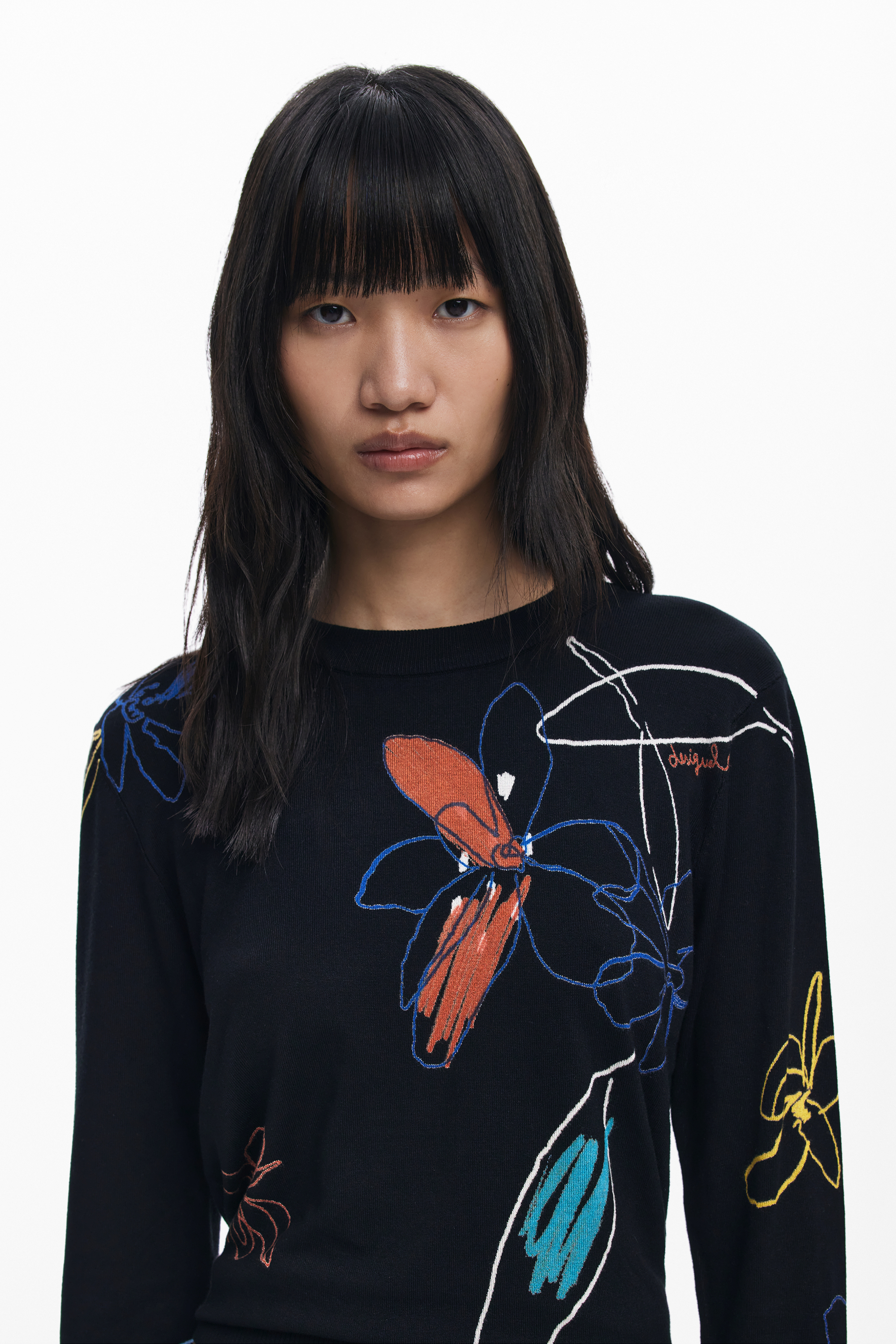 【デシグアル】未使用 洗える 花柄 オーバーサイズ セーター ニット L 花柄オーバーサイズセーター | Desigual (Women)/デシグアル