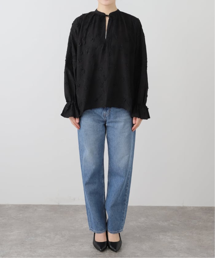 スローブイエナ SLOBE IENA 2way エンブロイダリーブラウス 黒刺繍 スローブイエナ SLOBE IENA 2way エンブロイダリーブラウス 黒