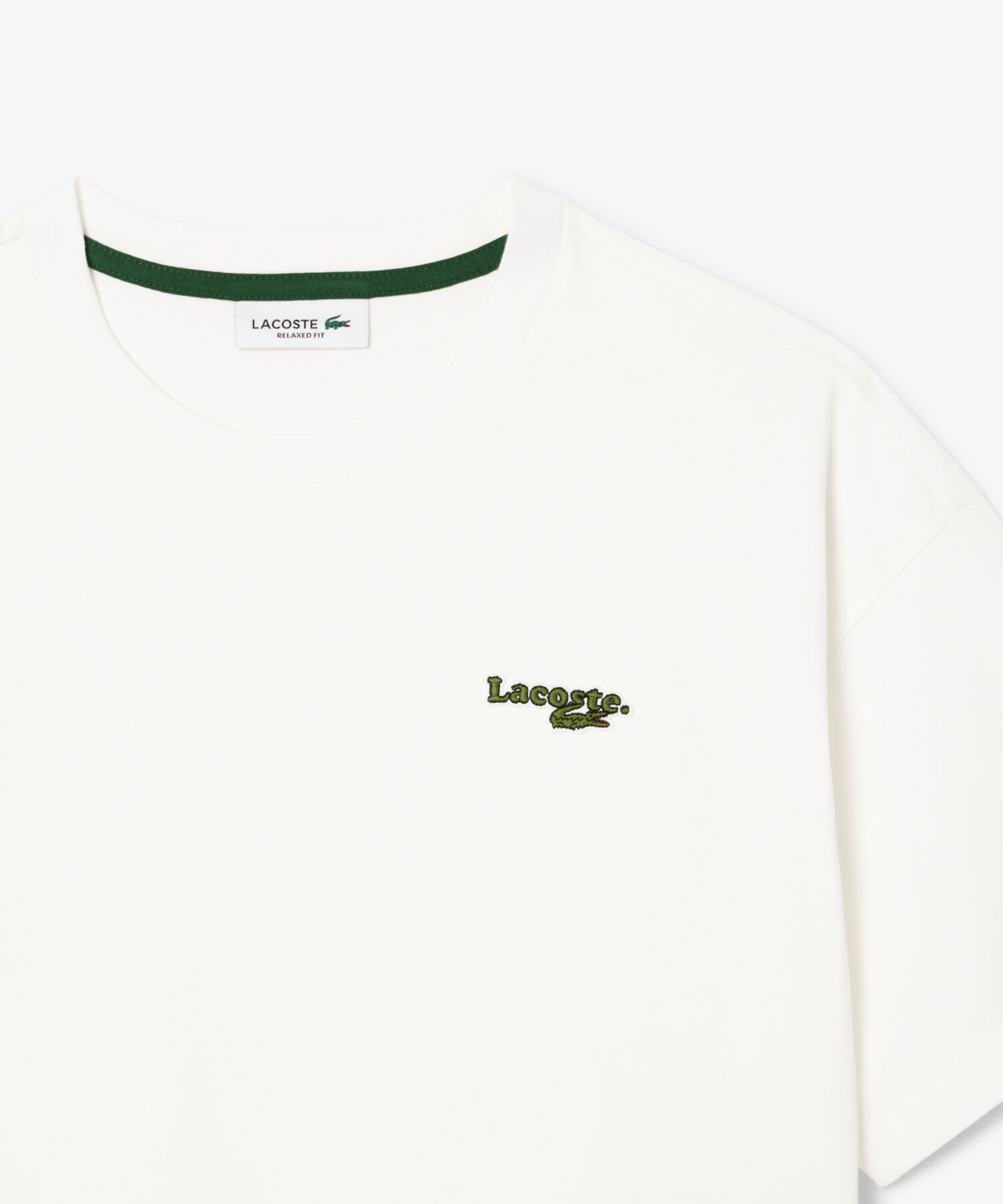 ラコステ LACOSTE ネーム＆ワニロゴパッチクロップドTシャツ