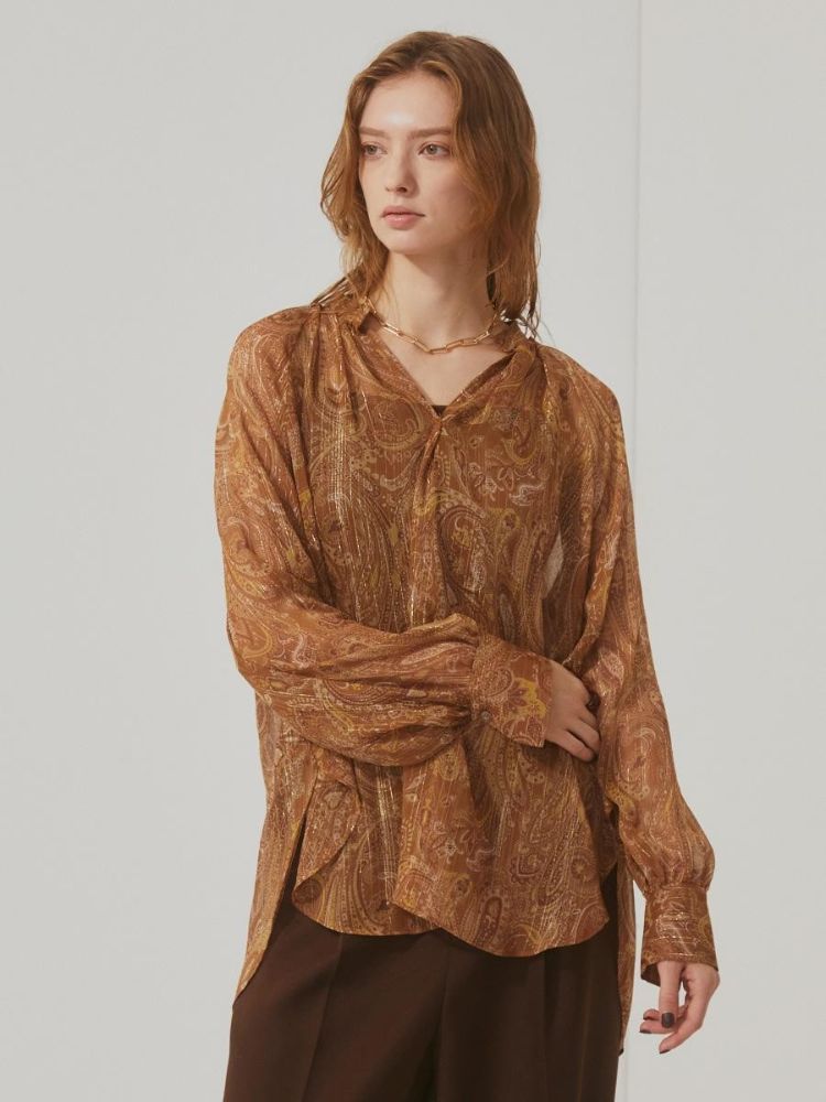 新品　YAMADAYA ヤマダヤ　Ample ペイズリープリントブラウス 新品 YAMADAYA ヤマダヤ Ample ペイズリープリントブラウス