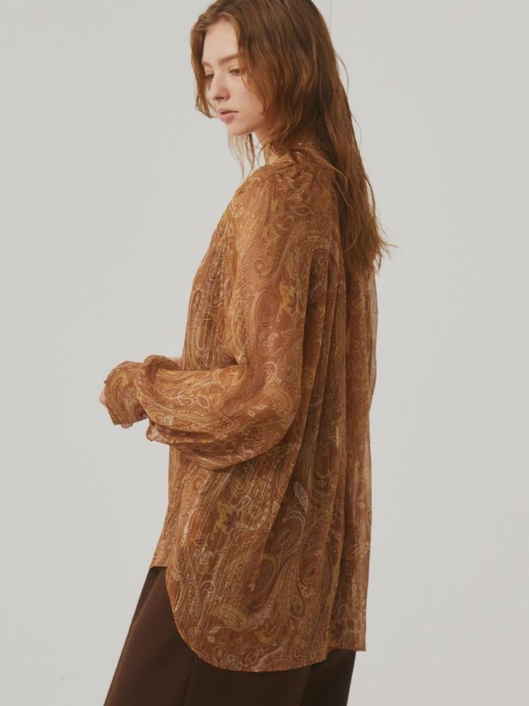 新品　YAMADAYA ヤマダヤ　Ample ペイズリープリントブラウス 新品 YAMADAYA ヤマダヤ Ample ペイズリープリントブラウス