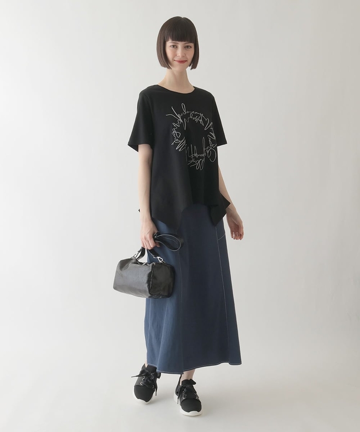 古着 ヒロコビス フレアスカート レディース オレンジ 麻 リネン 刺繡 9号 FOXEY NEW YORK - 美品 FOXEY NEW YORK フォクシーニューヨーク