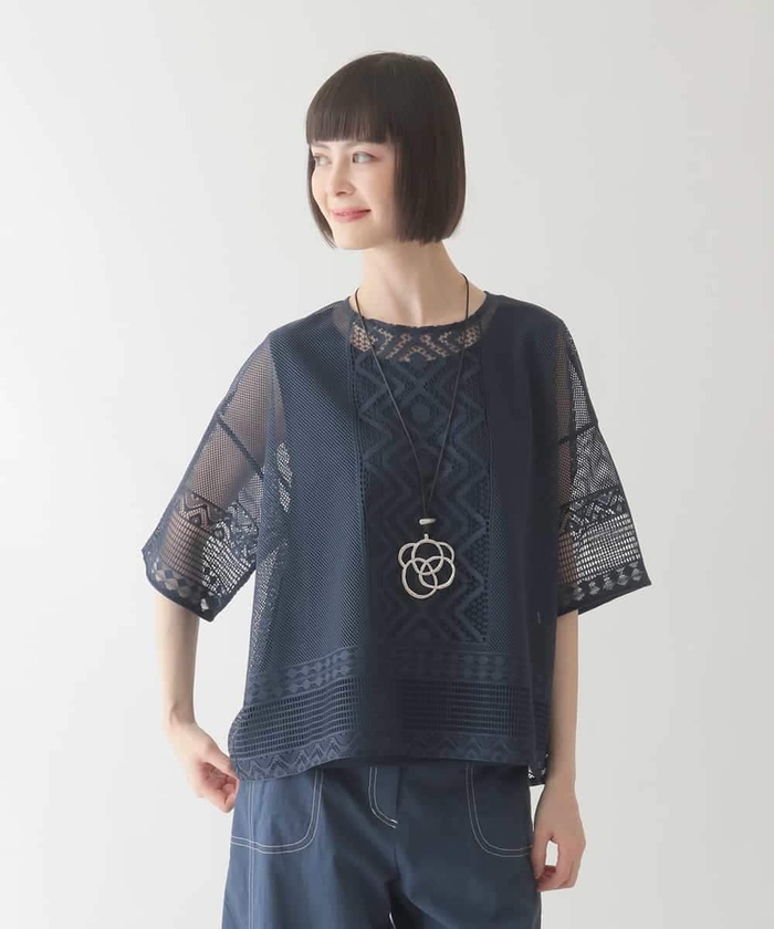 HIROKO BIS / ヒロコビス シャーリングデザインロングシャツ /洗濯機で洗える ヒロコ ビス HIROKO BIS シャーリングデザインロングシャツ