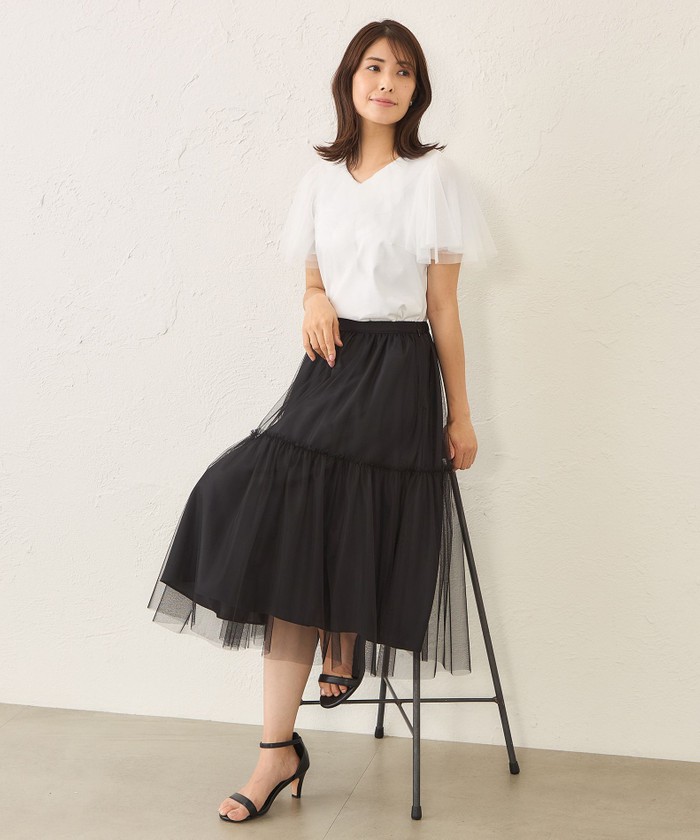 B6842■美品■トゥービーシック ギャザー スカート 46 大きいサイズ B6842□美品□トゥービーシック ギャザー スカート 46 大きい