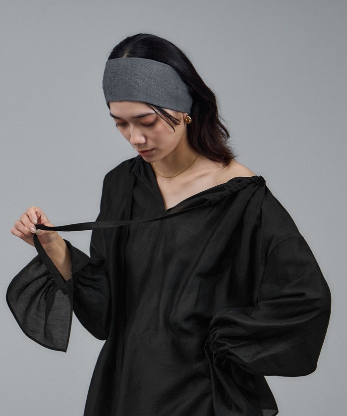 【新品タグ付き】ROPÉ 【洗える】 2WAYボリュームギャザーシアーブラウス 新品タグ付き】ROPÉ 【洗える】 2WAYボリュームギャザーシアー