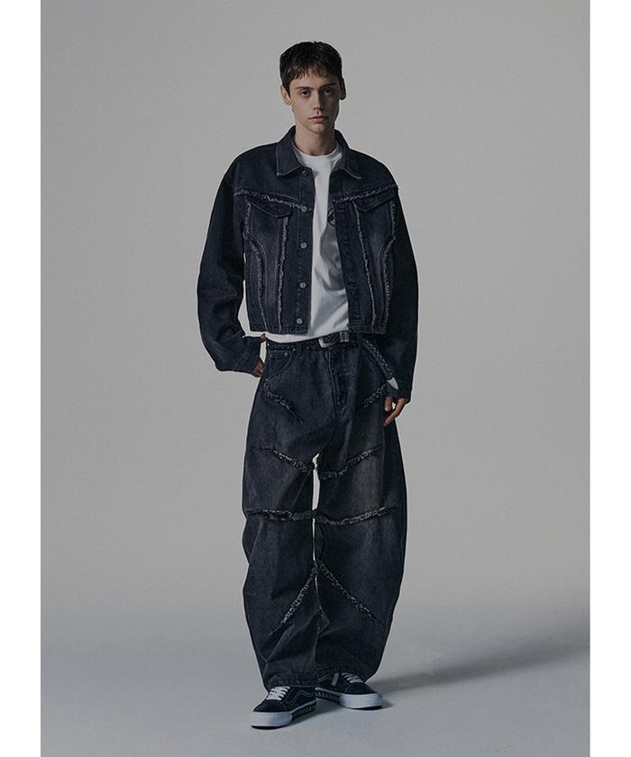 【oan】Gracie Denim Pants DAMAGED MODERN DENIM PANTS SHORTS / FADED INDIGO | GR8