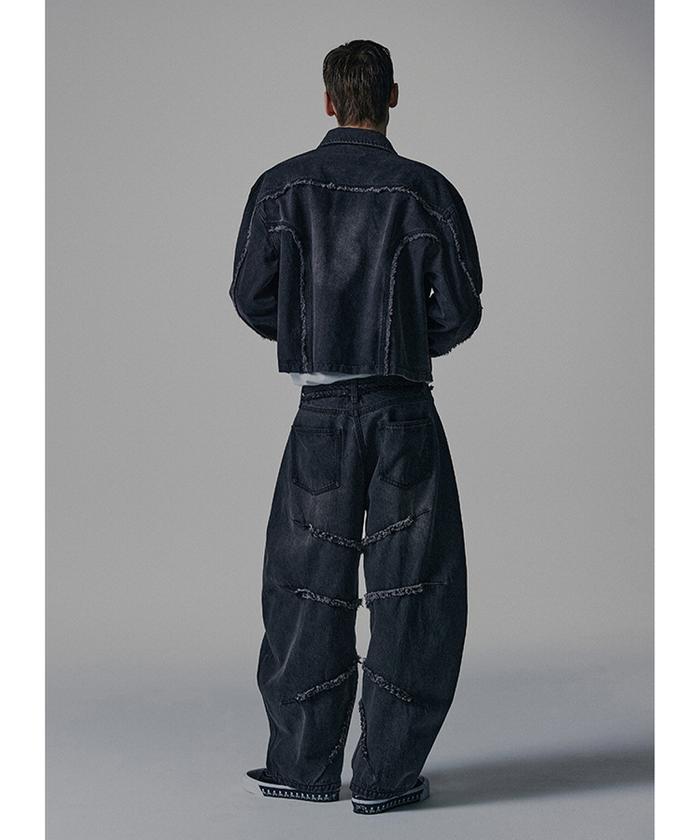 【oan】Gracie Denim Pants DAMAGED MODERN DENIM PANTS SHORTS / FADED INDIGO | GR8