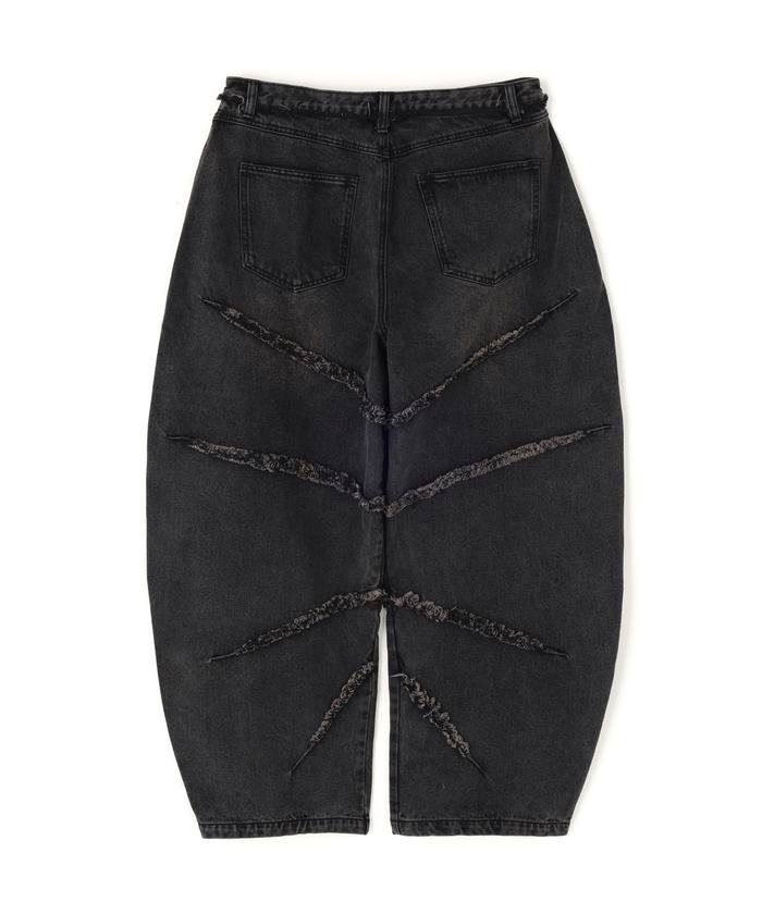 N4N／Cut Off Curved Denim Pants