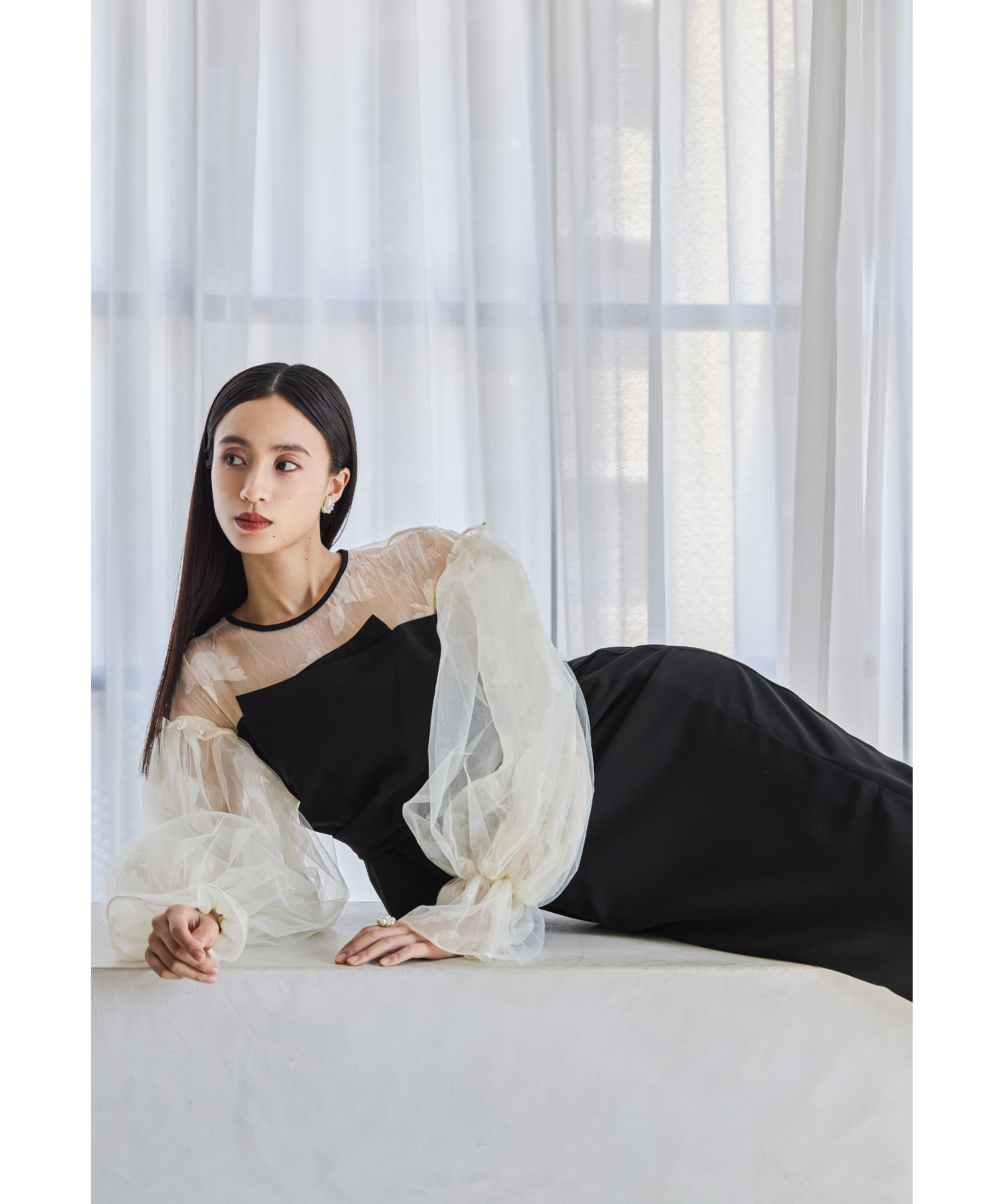 ニアナ niana フラワーパターンドレープビスチェドレス 結婚式