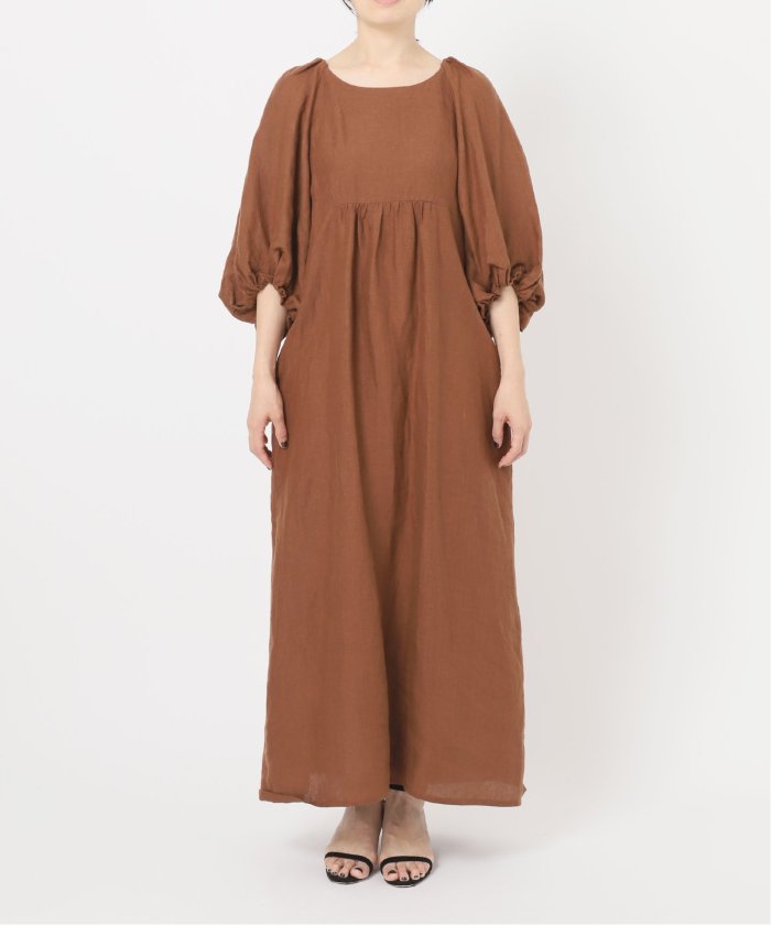 VERMEIL par iena　DRAWELL　リーフプリントリネンワンピース VERMEIL par iena DRAWELL リーフプリントリネンワンピース