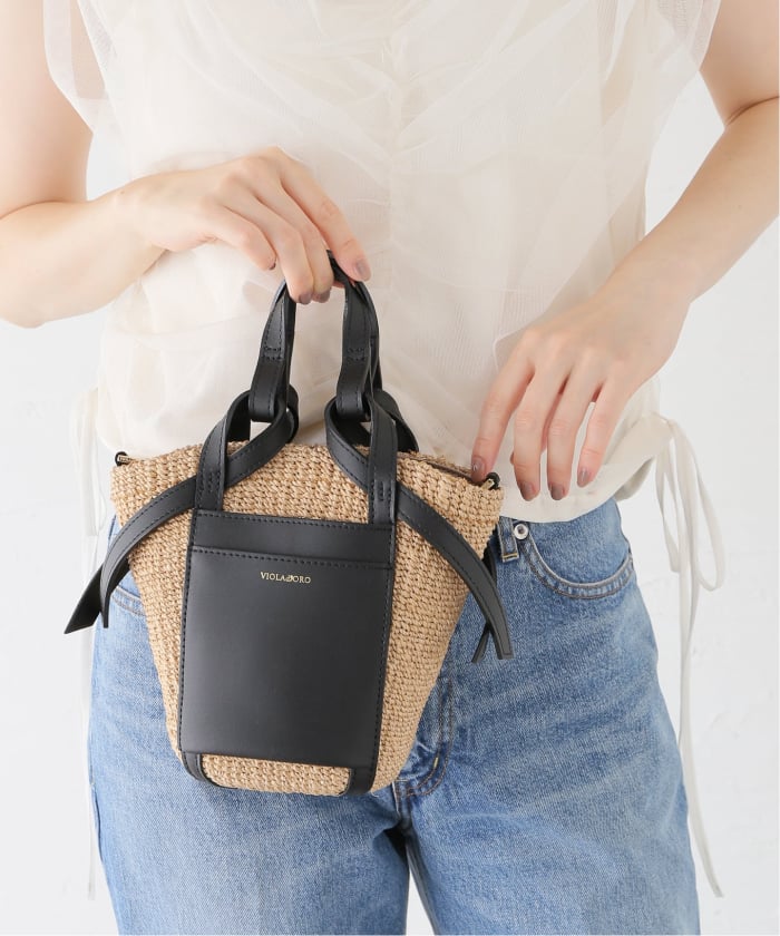 VIOLAd’ORO　アバカ2WAYバッグ WEB限定》VIOLAd'ORO / ヴィオラドーロ アバカレザーポケット