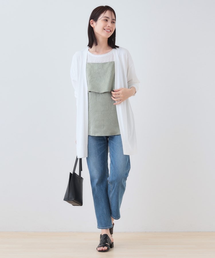 美品/インディヴィ INDIVI ロングカーディガン 11号 L 40号 相当 黒 ブラック 伸縮性 シンプル 無地 お出掛け 春秋 トップス レディース クーポン】【セール68%OFF】インディヴィ INDIVI 【洗える】大人