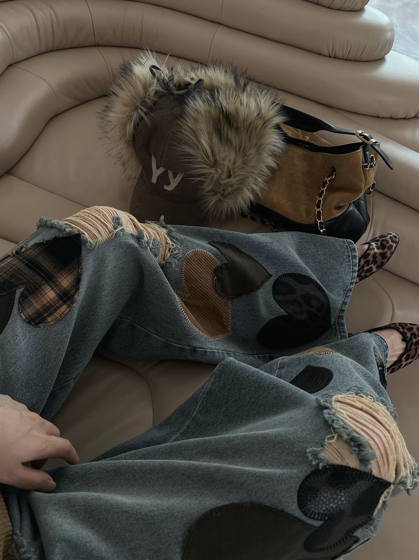 Darich ランダムハートパッチワークデニムパンツ ダーリッチ Darich ランダムハートパッチワークデニムパンツ