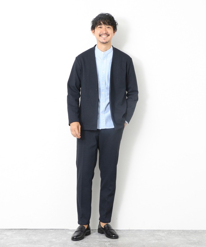 50s ウール　カーディガン　ノーカラー　ジャケット　ヴィンテージ e167b87b5e90f11eb70703f8dcb6f8