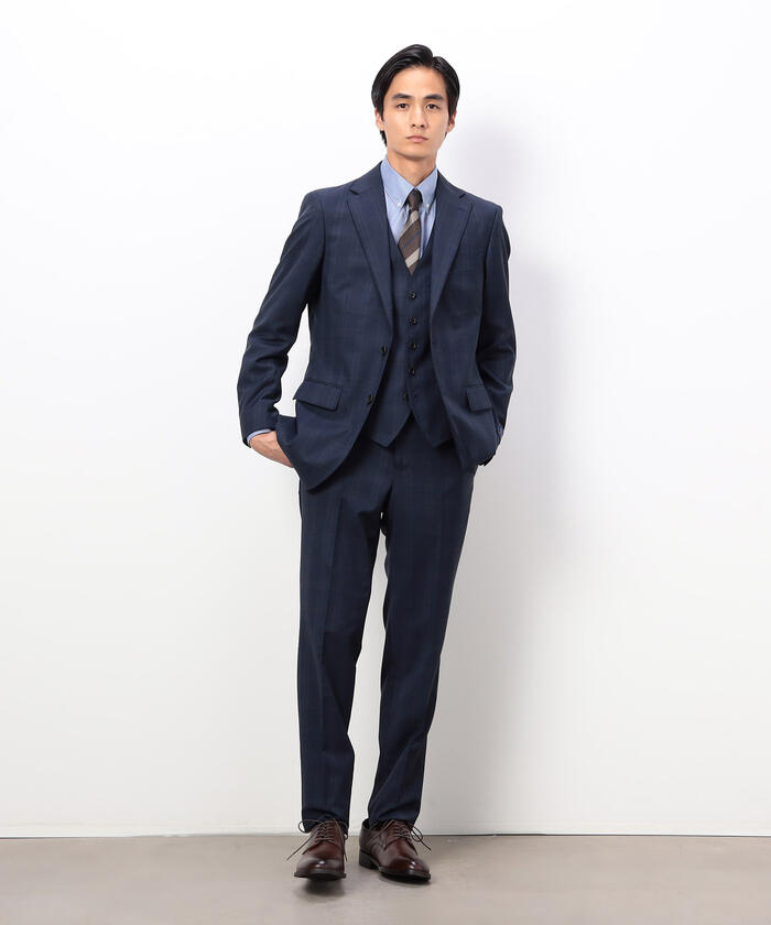 COMME CA ISM YUNSA コムサイズム ジュニア スーツ 130 マイクロチェック スーツ(110-130cm)（98-03SI05-204