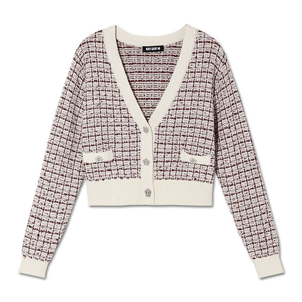 MARY QUANT　マリークワント　ツイード　英国チェック　モヘヤ混ピーコート マリークワント MARY QUANT ツイードニット アンサンブル