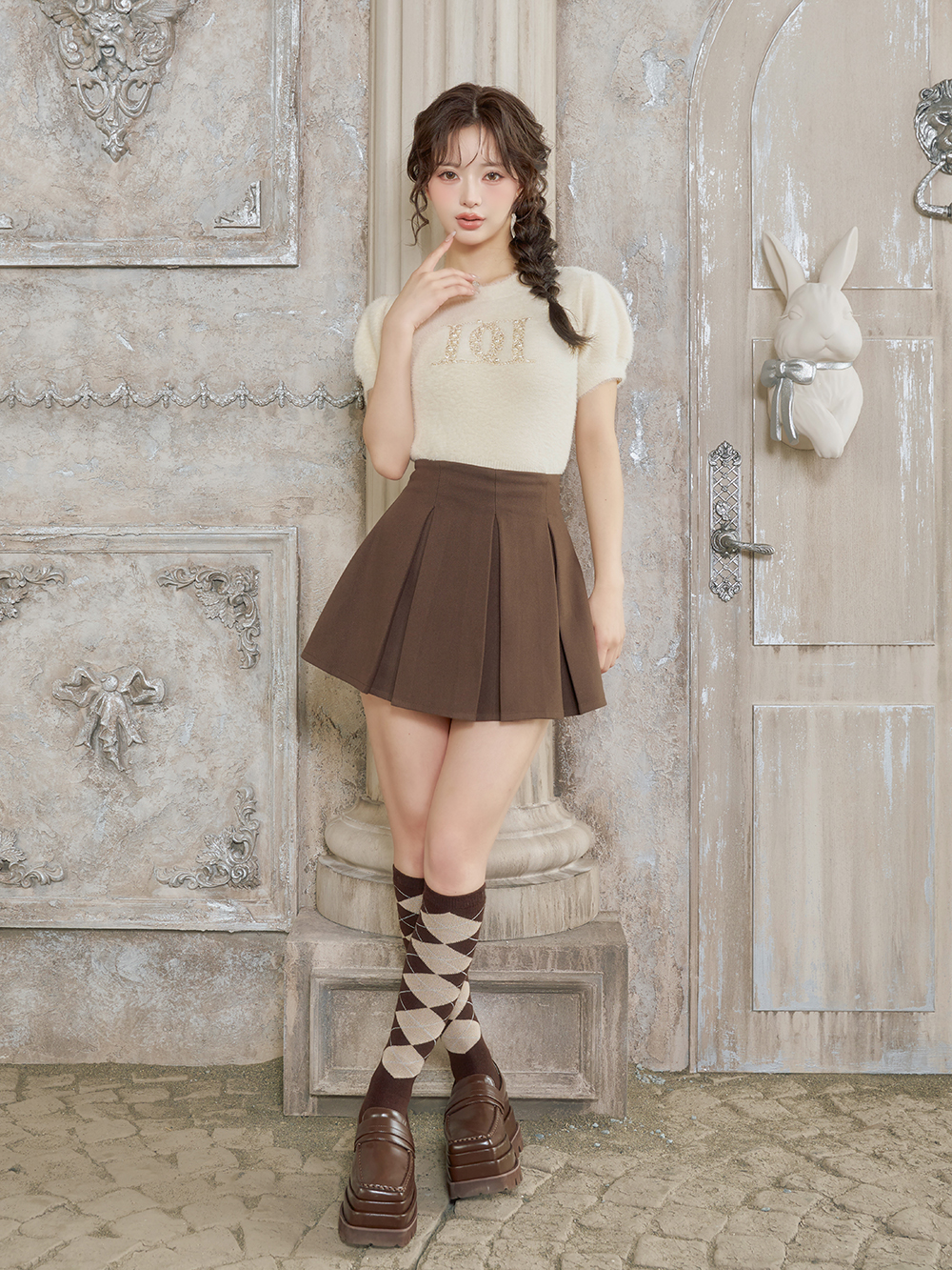 Darich ハイウエストタックミニスカート ダーリッチ Darich ハイウエストタックミニスカート （モカ